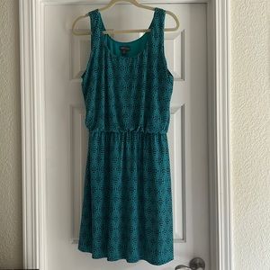 Green/Teal/Blue Geo Print Dress